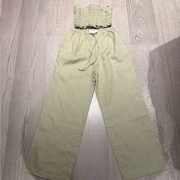 Reformation Lena Linen Two Piece Green - Size XS - Picture 5 of 6